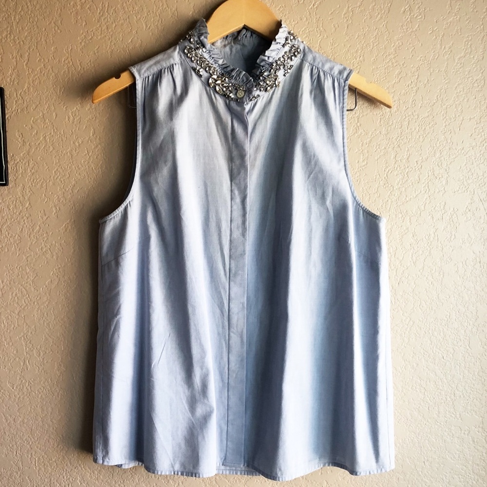 J. Crew embellished collar button down tank 12